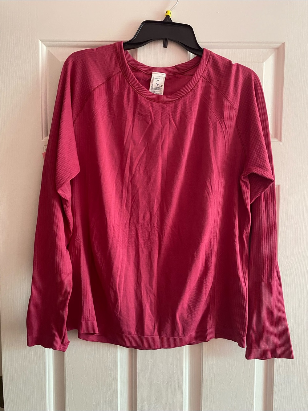 Women’s Long Sleeve Crewneck Top - Raspberry